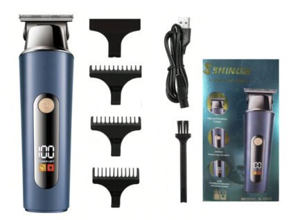Shinon S 1943 Professional Hair Clipper High-Performance Rechargeable T-Blade Trimmer with LCD Display and 240-Minute Runtime